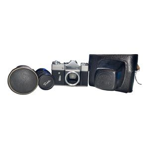 🔥 Untested ZENIT-E 35MM FILM CAMERA W/ DIA DIANON KASHIMURA 105MM f/2.5 LENS🔥